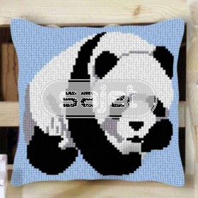 kruissteekkussen pandabeer