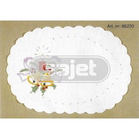 kruissteekkleedje kaars met klokken, wit