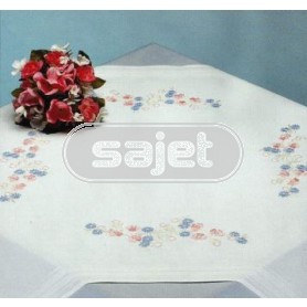 steelsteekdekservet anemonen met chrysanten, wit