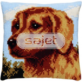 kruissteekkussen golden retriever