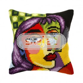 kruissteekkussen picasso, faces-1