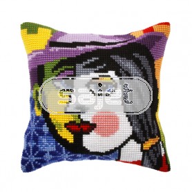 kruissteekkussen picasso, faces-2