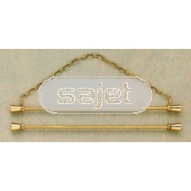metalenbeslag met ketting voor bellekoord/groeimeter/meetlat 16 cm