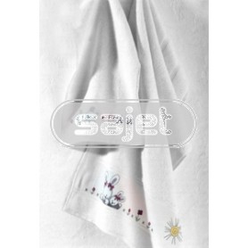 badstof handdoek, wit (incl. aida borduurrand)