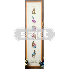 borduurpakket beatrix potter, groeimeter/meetlat marie-louise