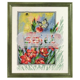 borduurpakket vlinder met bloemen
