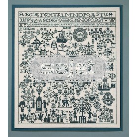 borduurpakket merklap, lage landen