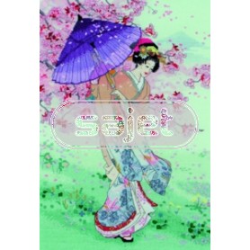 borduurpakket geisha met parasol