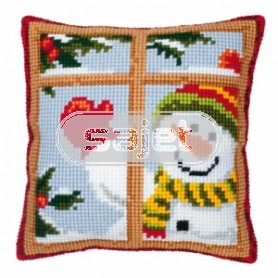 kruissteekkussen sneeuwpop