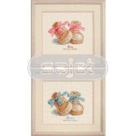 borduurpakket geboorte daan/lisa (incl. blauw/rose garen)