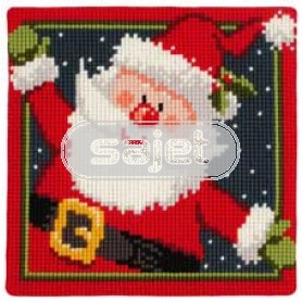 kruissteekkussen kerstman