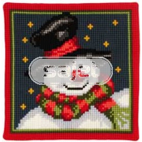 kruissteekkussen sneeuwpop