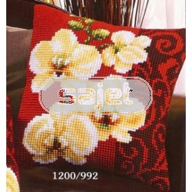 kruissteekkussen stijlpatroon, orchidee