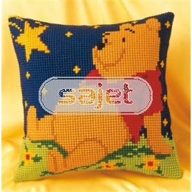 kruissteekkussen winnie de pooh, onder sterrenhemel