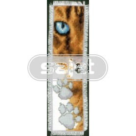 borduurpakket boekenlegger, poes/pootafdruk