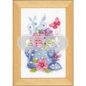 borduurpakket koffiepot met bloemen