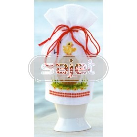 borduurpakket eiwarmer, paasei met kuiken
