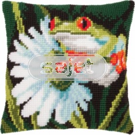 kruissteekkussen boomkikker op blad