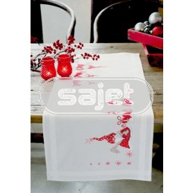 kruissteekloper drie kerstmannen, ecru