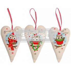 borduurpakket deco-hanger (3 st.) kerstuiltjes