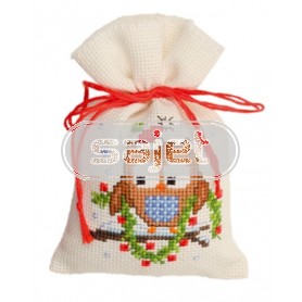 borduurpakket kruidenzakje, kerstuiltje met kersttak