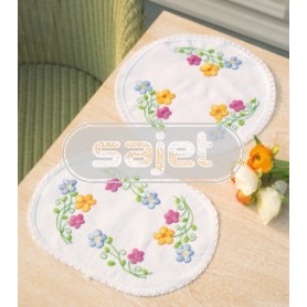 steelsteekkleedje bloemen, wit