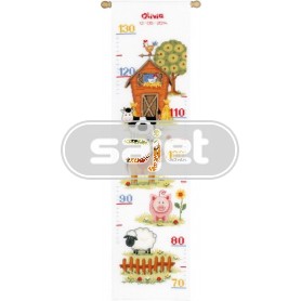borduurpakket boerderij, groeimeter/meetlat olivia