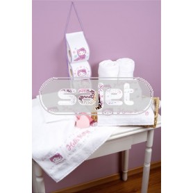 borduurpakket hello kitty, handdoek, wit