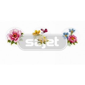 borduurpakket wenskaart (3 st.) lentebloemen