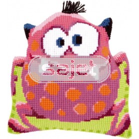 kruissteekkussen monsters, rose monster (incl. kussenrug)