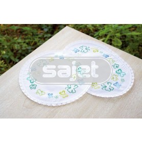 steelsteekkleedje (3 st.) blauw/groene vlinders, wit