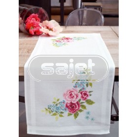 kruissteekloper bloemenkrans, wit