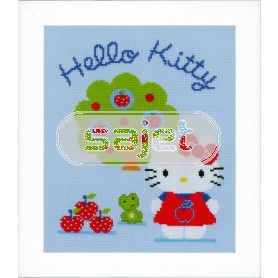 borduurpakket hello kitty, kitty met appelboom