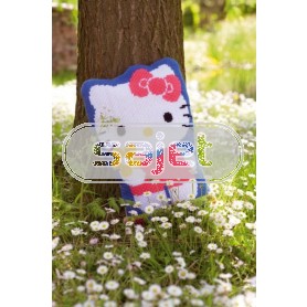kruissteekkussen hello kitty, kitty met bloem (incl. kussenrug)