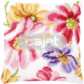 kruissteekkussen kleurige bloemen-1