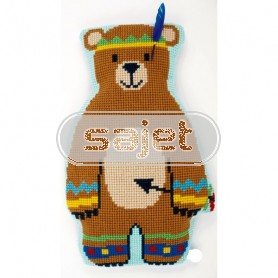 kruissteekkussen indianen beer