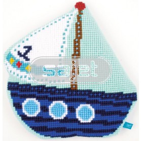 kruissteekkussen lief!, zeilboot