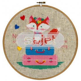 borduurpakket vosje op reis, geboorte noor (incl. borduurring)