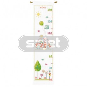 borduurpakket giraffe en beer, groeimeter/meetlat arthur