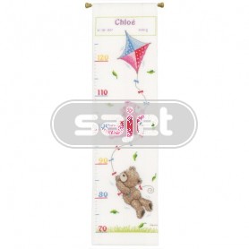 borduurpakket popcorn bear, groeimeter/meetlat chloé