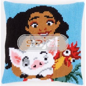 kruissteekkussen vaiana, vaiana, pua en heihei