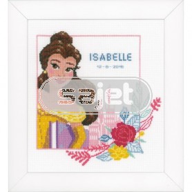 borduurpakket belle en het beest, geboorte isabelle
