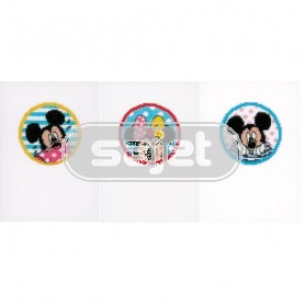 borduurpakket wenskaart (3 st.) mickey mouse, kiekeboe