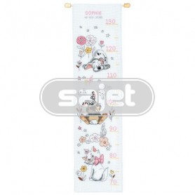 borduurpakket disney vriendjes, groeimeter/meetlat