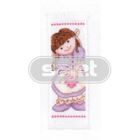 borduurpakket boekenlegger, popcorn bear, candyfloss