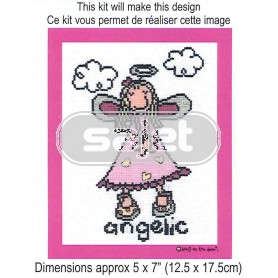 borduurpakket bonk op de deur, engel