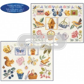 borduurpakket flora en fauna (materiaal voor 1 dessin)