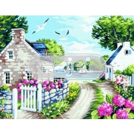 stramien + garenpakket, zomerlandschap