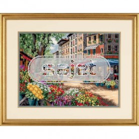 borduurpakket marktscene in parijs