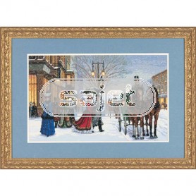 borduurpakket londen in wintersfeer